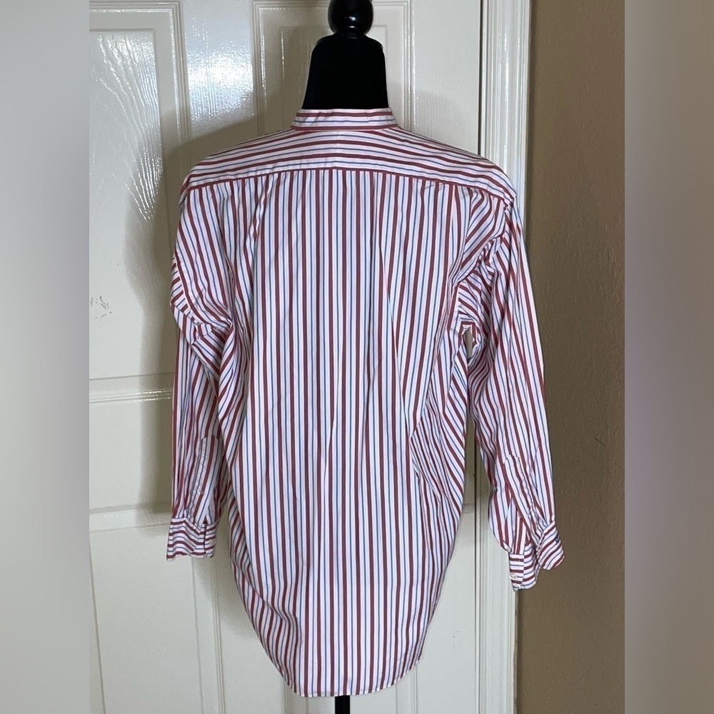 Women's Vintage Ralph Lauren Polo White Blue Red Striped Shirt Size 8 - Picture 2 of 8